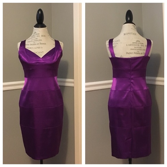 London Times Dresses & Skirts - 🔴SALE♠️PURPLE•SATIN•DRESS🔥